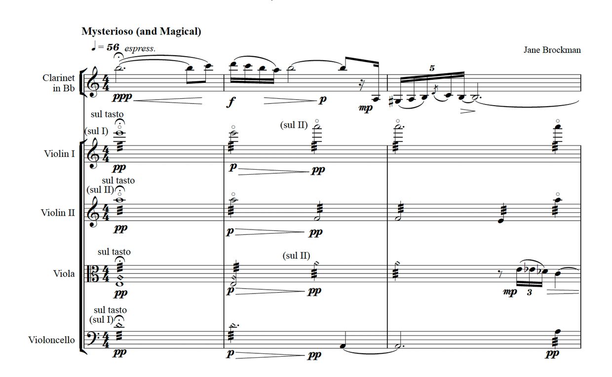 Jane Brockman, American Woman Composer Music for String Quintets